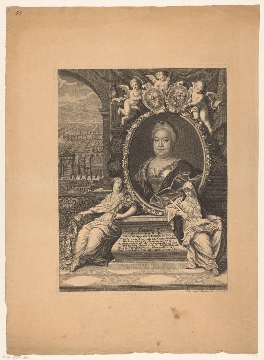 Portret van Rosina Elisabeth Bose autorstwa Johann August Corvinus
