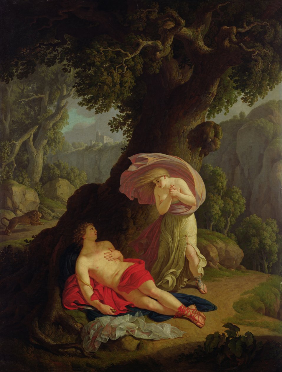 Pyramus i Thisbe, ok. 1788-90 autorstwa Johann August Nahl the Younger