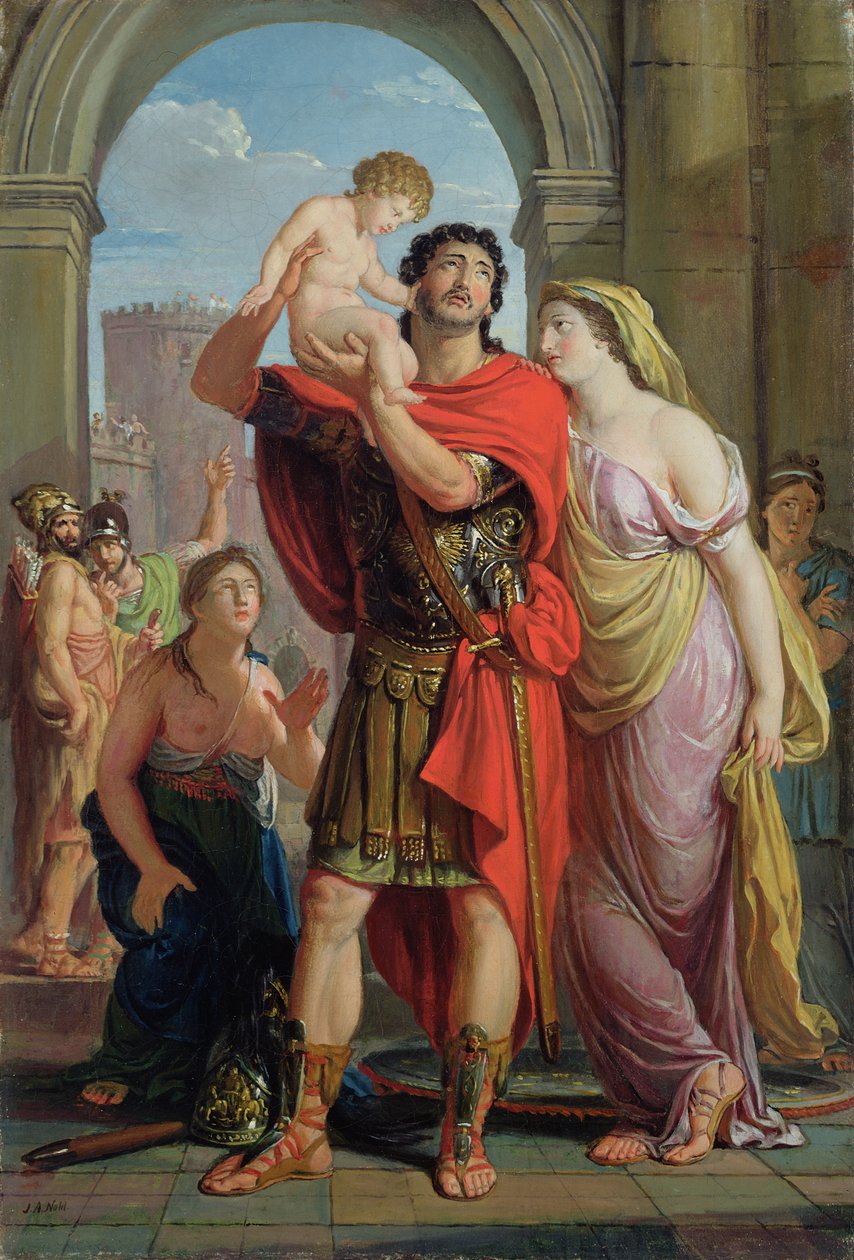 Odejście Hektora, 1814-16 autorstwa Johann August Nahl the Younger