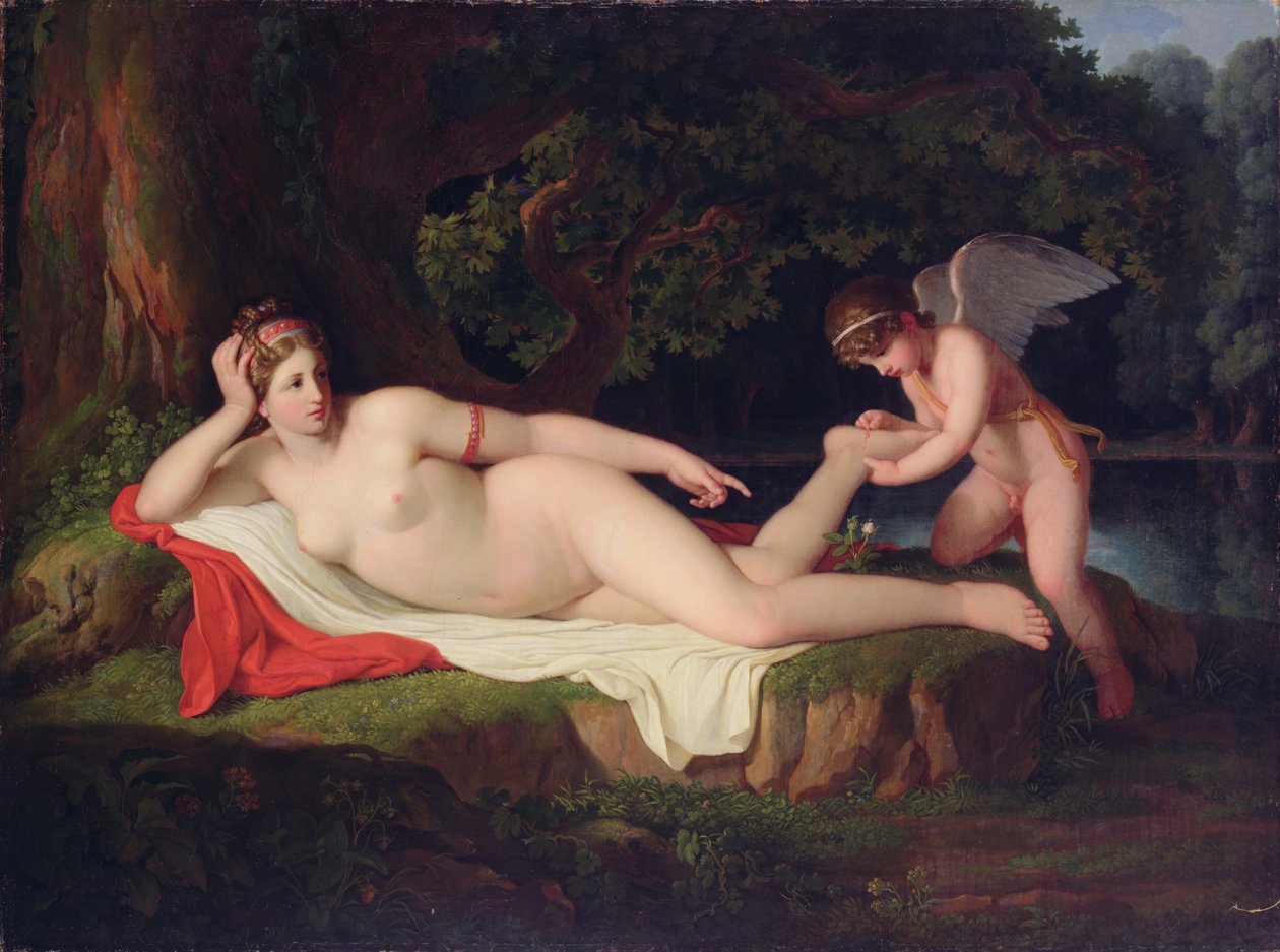 Pochodzenie czerwonej róży autorstwa Johann August Nahl the Younger