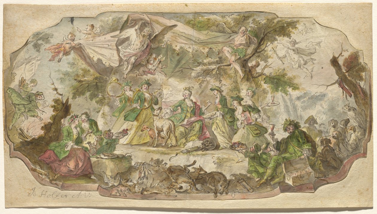 Diana odpoczywa po polowaniu autorstwa Johann Baptist Enderle