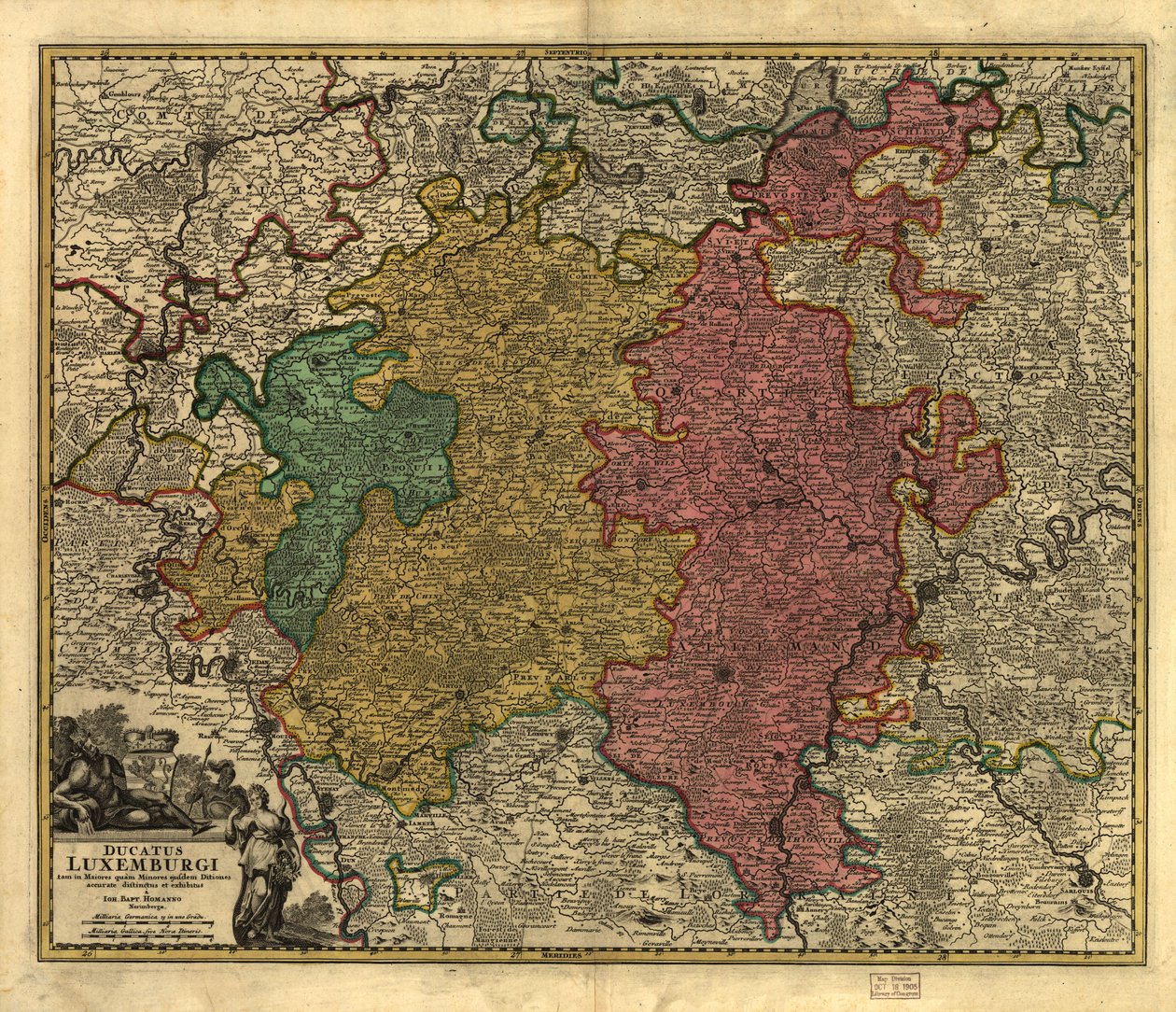 Ducatus Luxembourgi. LOC 99446214 autorstwa Johann Baptist Homann
