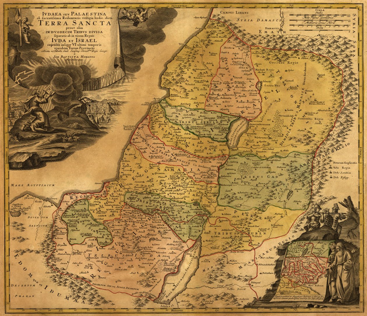 Ivdaea sev Palaestina ob sacratissima Redemtoris vestigia hodie dicta Terra Sancta. LOC 99466737 autorstwa Johann Baptist Homann