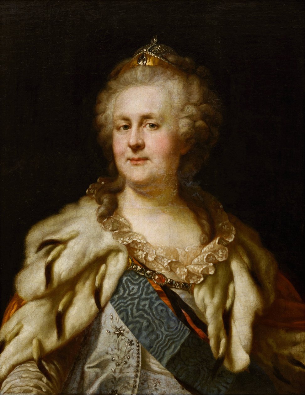 Portret cesarzowej Katarzyny II (1729-1796) par Lampi, Jana Chrzciciela von Starszego (1751-1830). olej na płótnie autorstwa Johann Baptist I Lampi