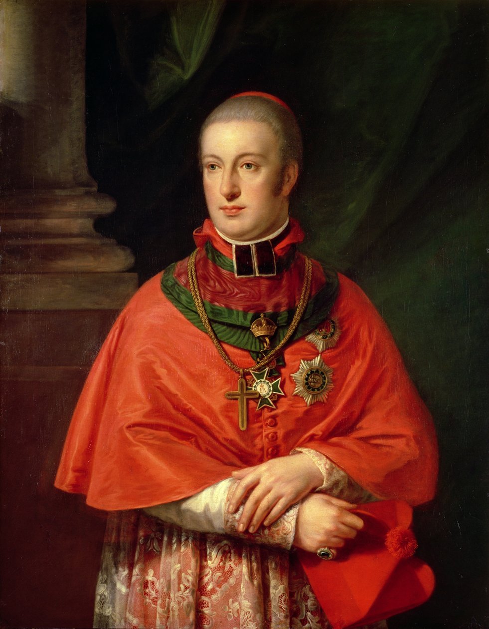 Rudolf Habsburg, arcyksiążę austriacki (1788-1831), najmłodszy syn Leopolda II (1747-93), w szatach kardynała autorstwa Johann Baptist Edler von Lampi