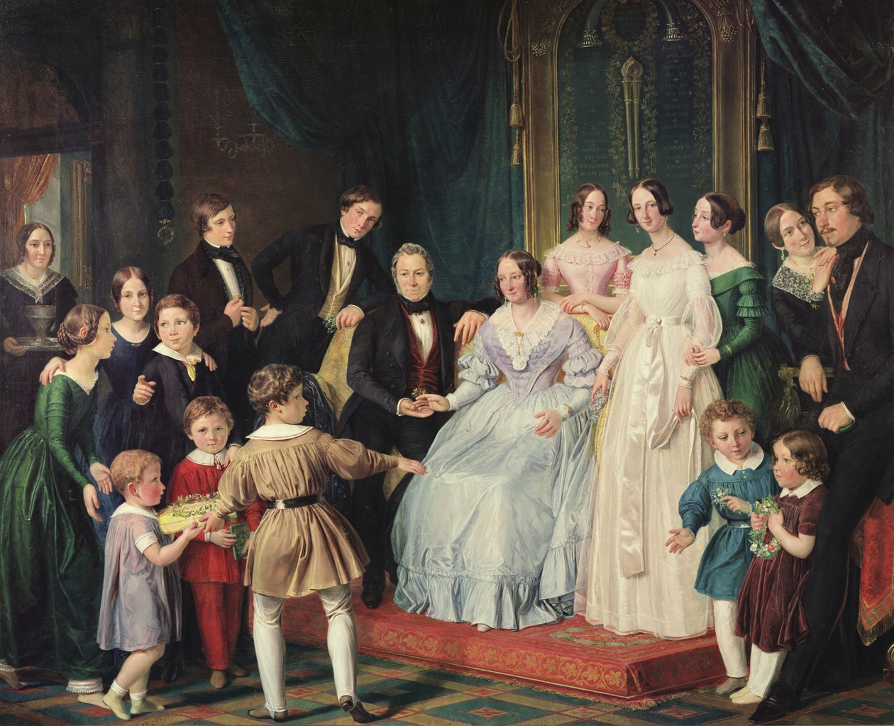 Rodzina Neuss, 1842 autorstwa Johann Baptist Joseph Bastine