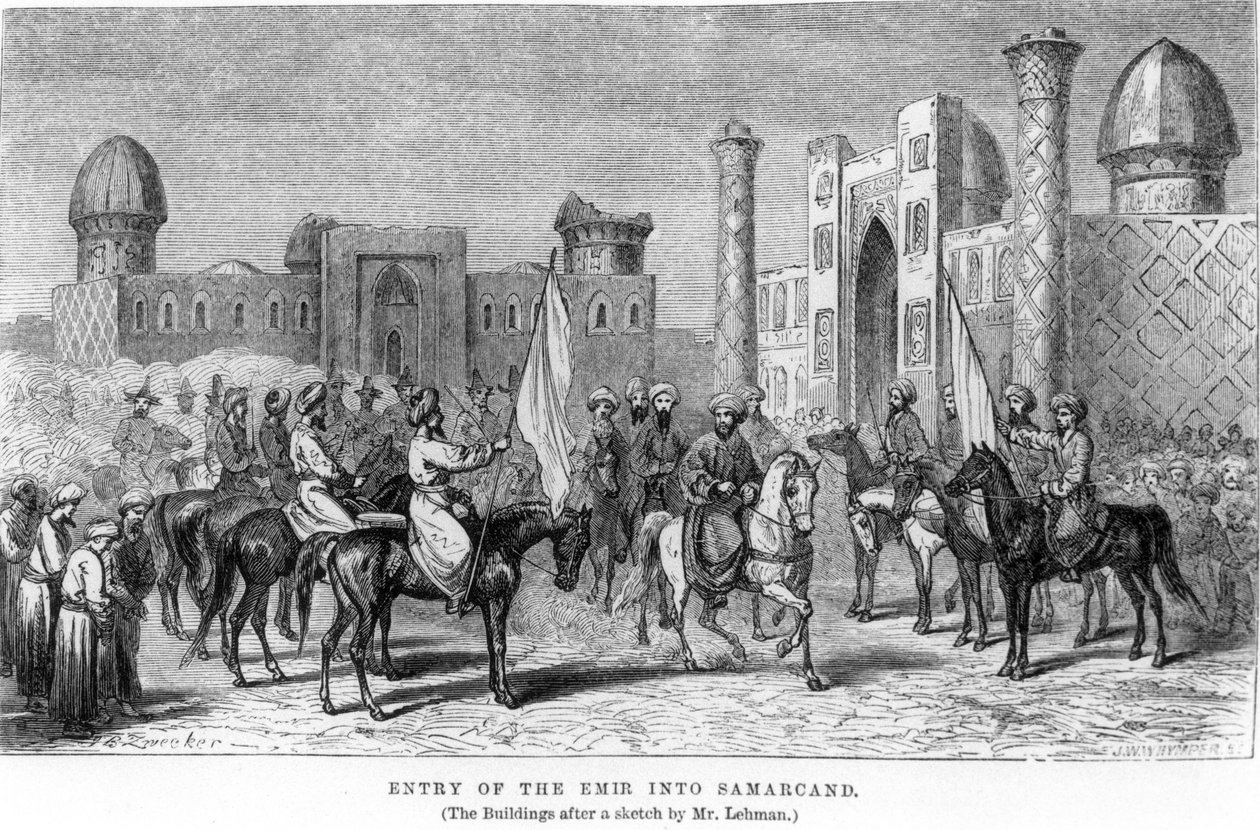 Wjazd emira do Samarkandy, z „Podróże po Azji Środkowej...w...1863” Arminiusa Vambery