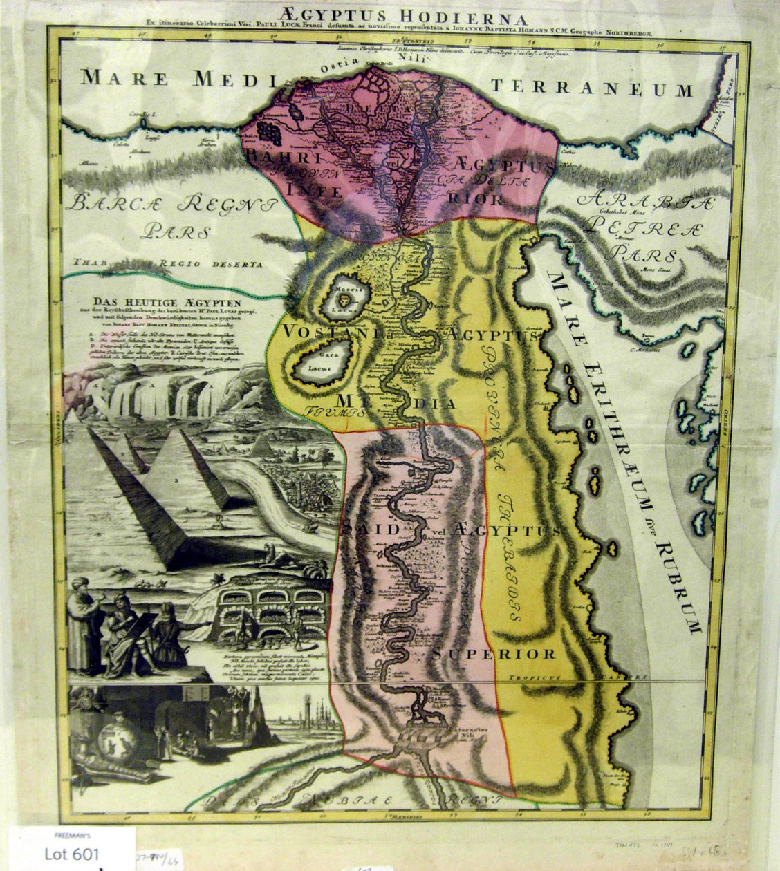 Współczesny Egipt, Mapa Egiptu, ca. 1720 autorstwa Johann Baptista Homann