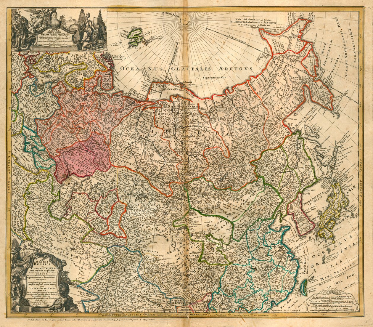 Mapa Rosji Od: autorstwa Johann Baptista Homann