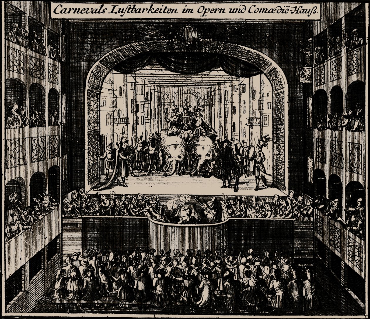 Teatr Margrabiów w Erlangen, 1721 autorstwa Johann Baptista Homann