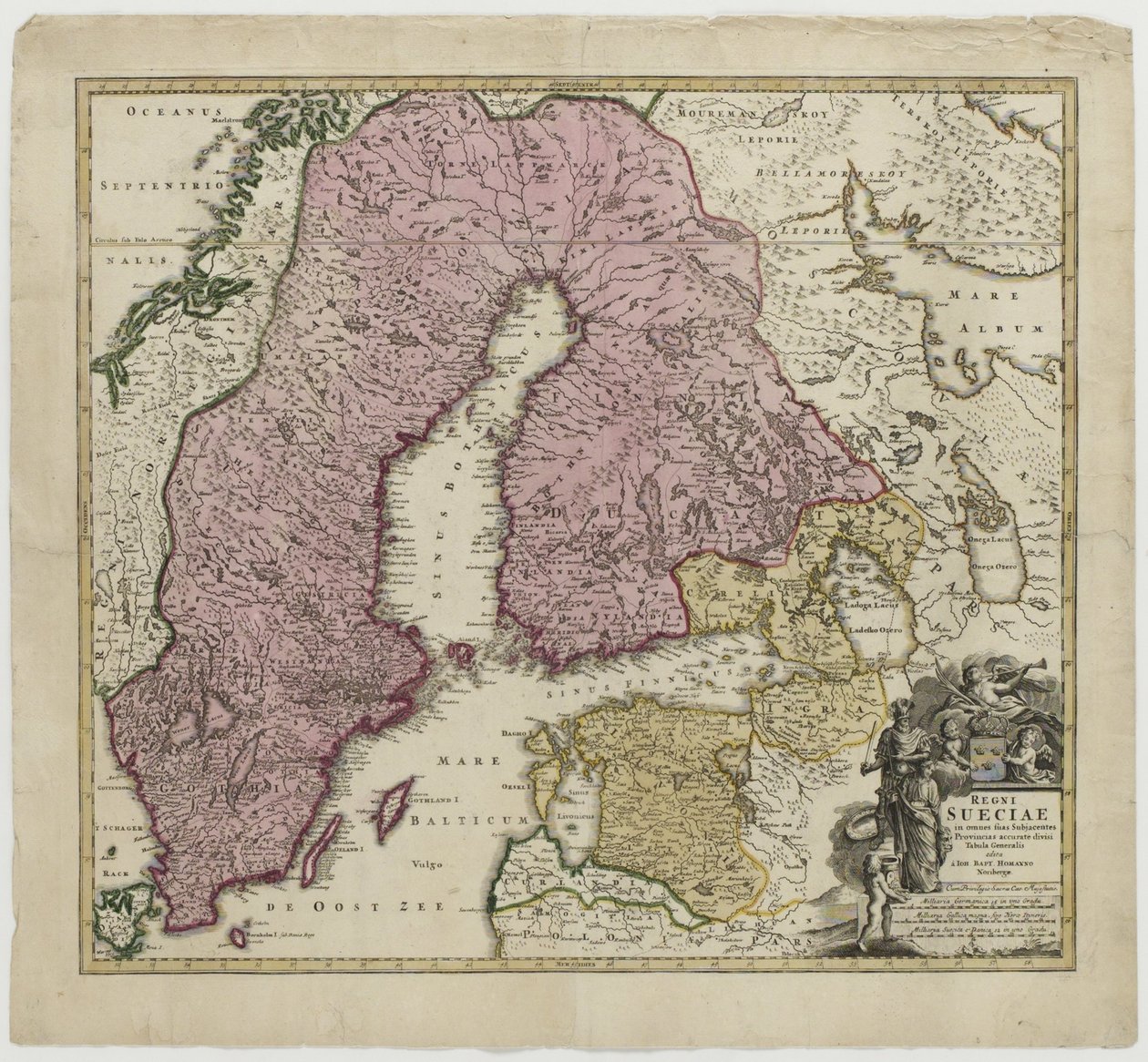 Panowanie Szwecji, ok. 1730 autorstwa Johann Baptista Homann