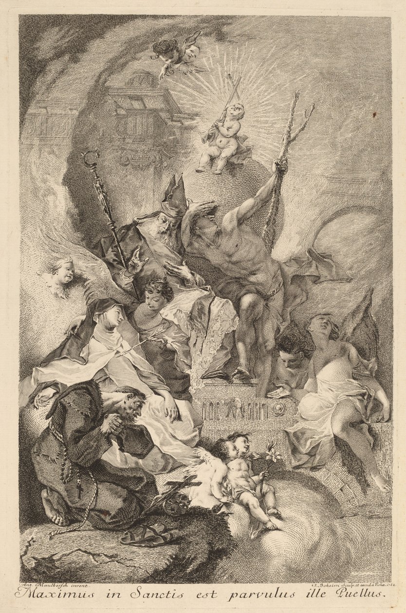Czterech świętych autorstwa Johann Beheim after Franz Anton Maulbertsch