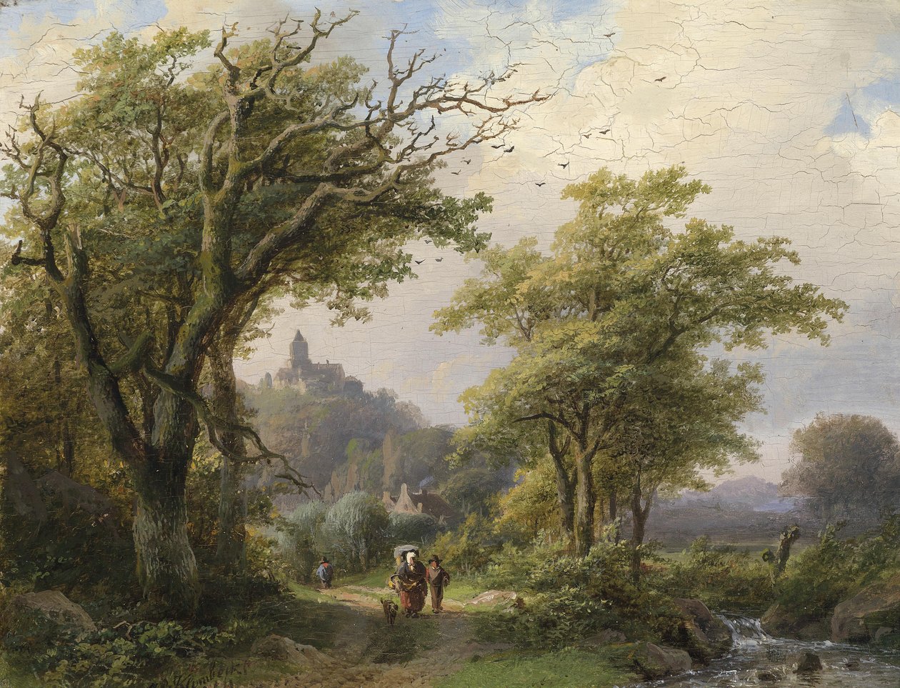 Wędrowcy nad strumieniem autorstwa Johann Bernhard Klombeck