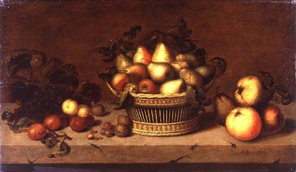 Martwa natura owoców w koszu (panel) autorstwa Johann Bouman