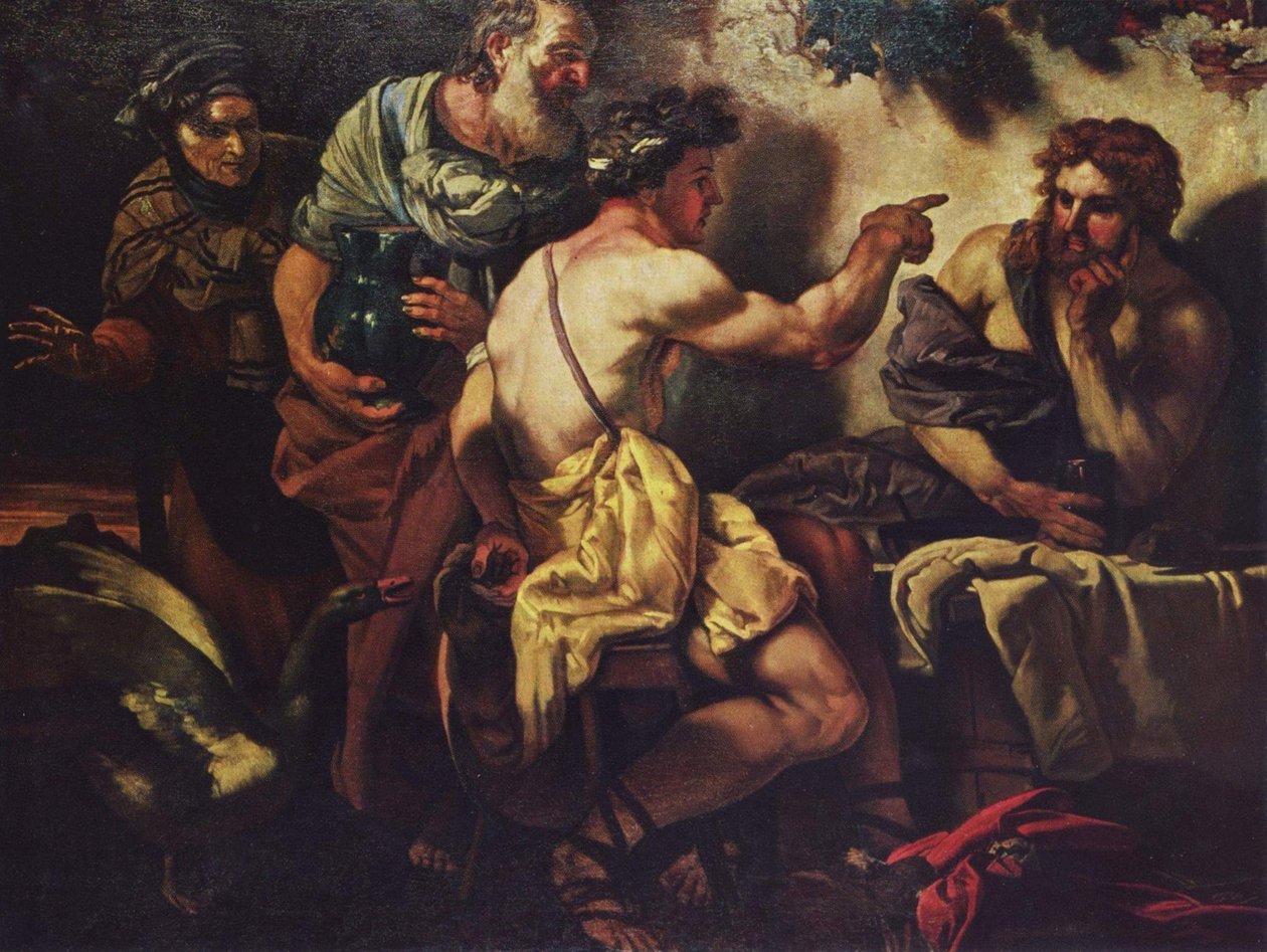 Jowisz i Merkury u Filemona i Baucis Jowisz i Merkury u Filemona i Baucis autorstwa Johann Carl Loth