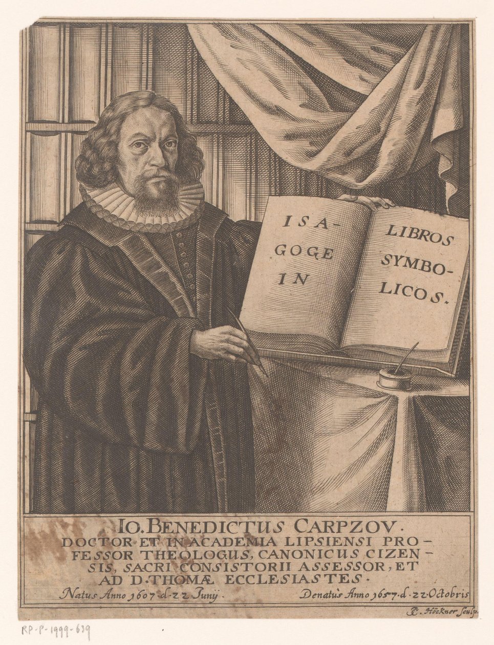 Portret Johanna Benedicta Carpzova autorstwa Johann Caspar Hoeckner