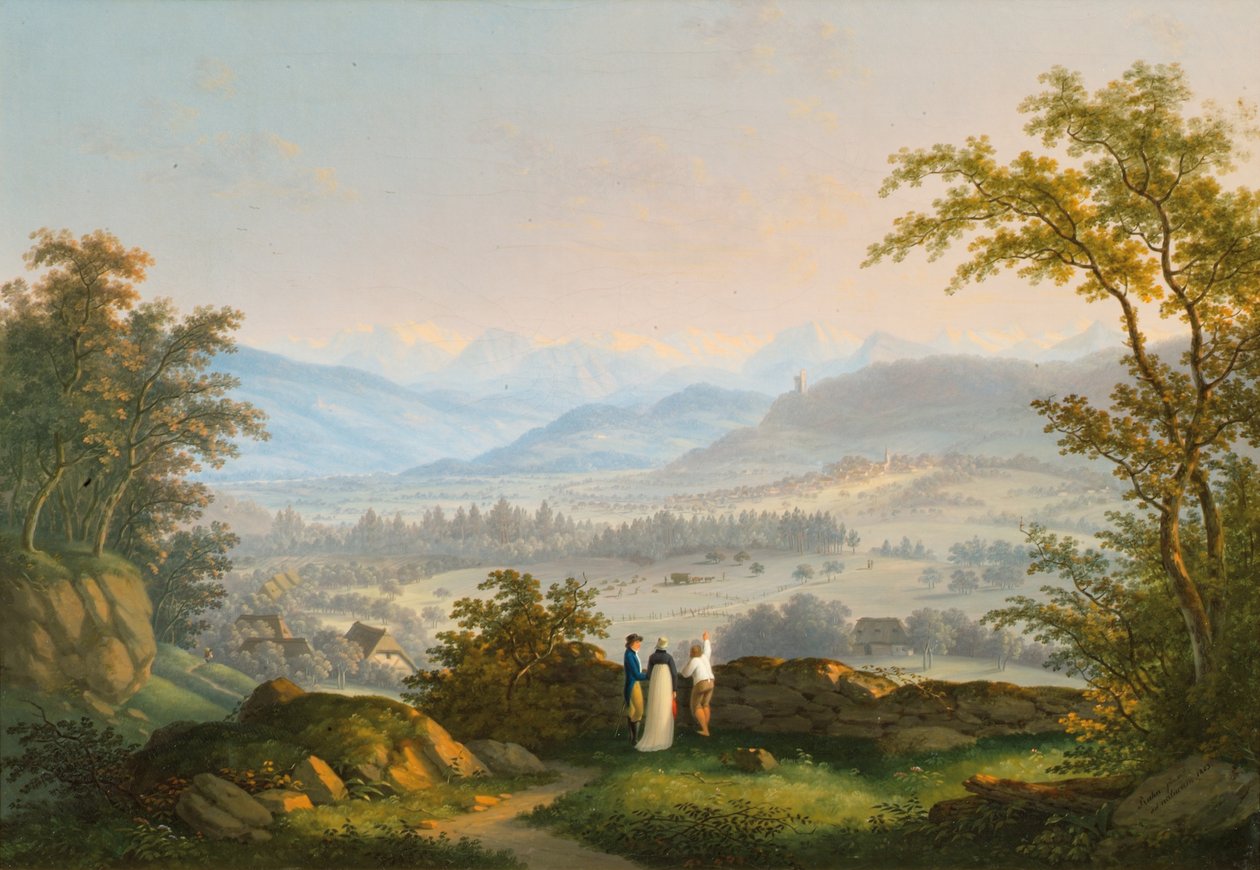 Okolice ruin Habsburgów autorstwa Johann Caspar Rahn