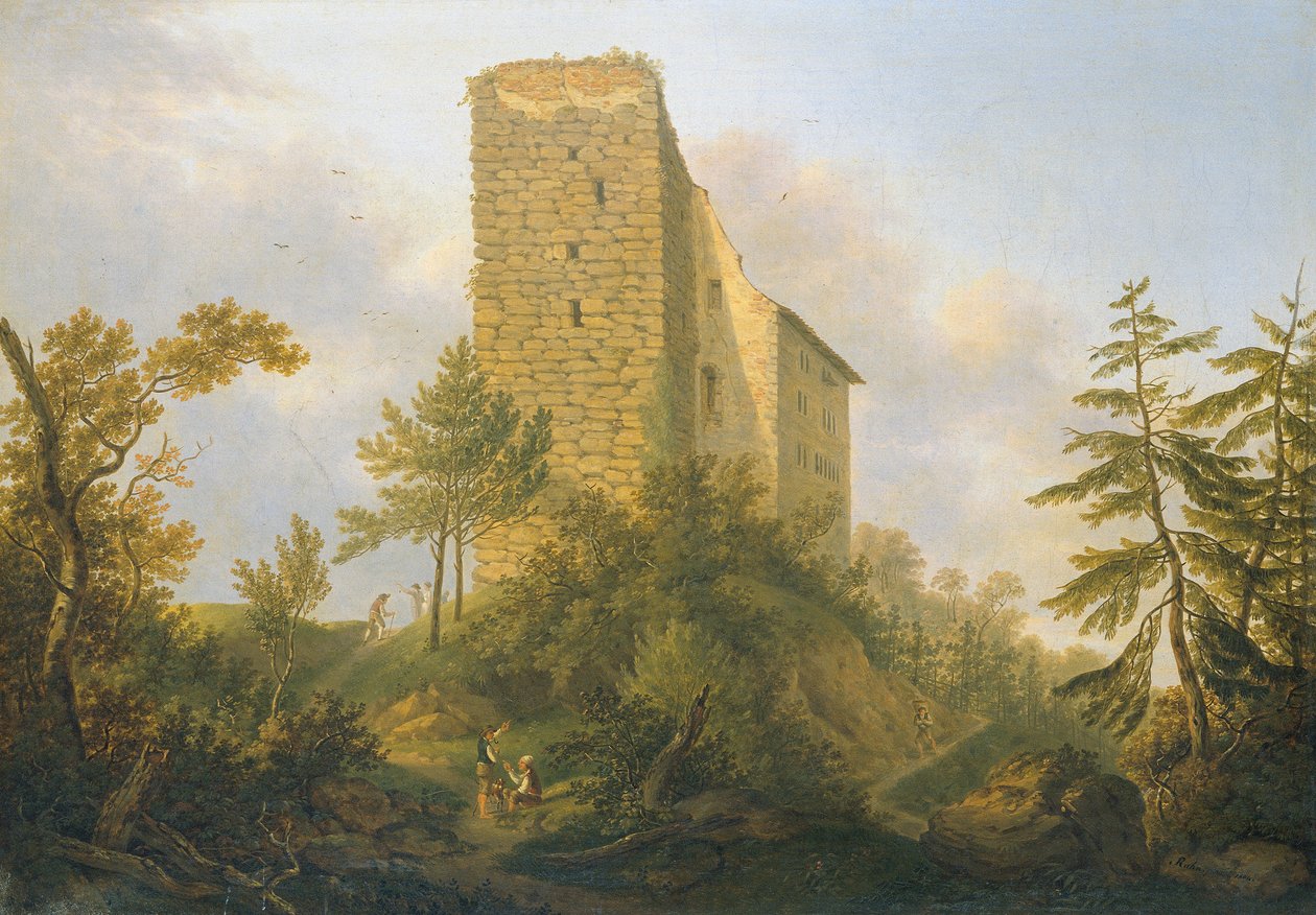 Okolice ruin Habsburgów autorstwa Johann Caspar Rahn