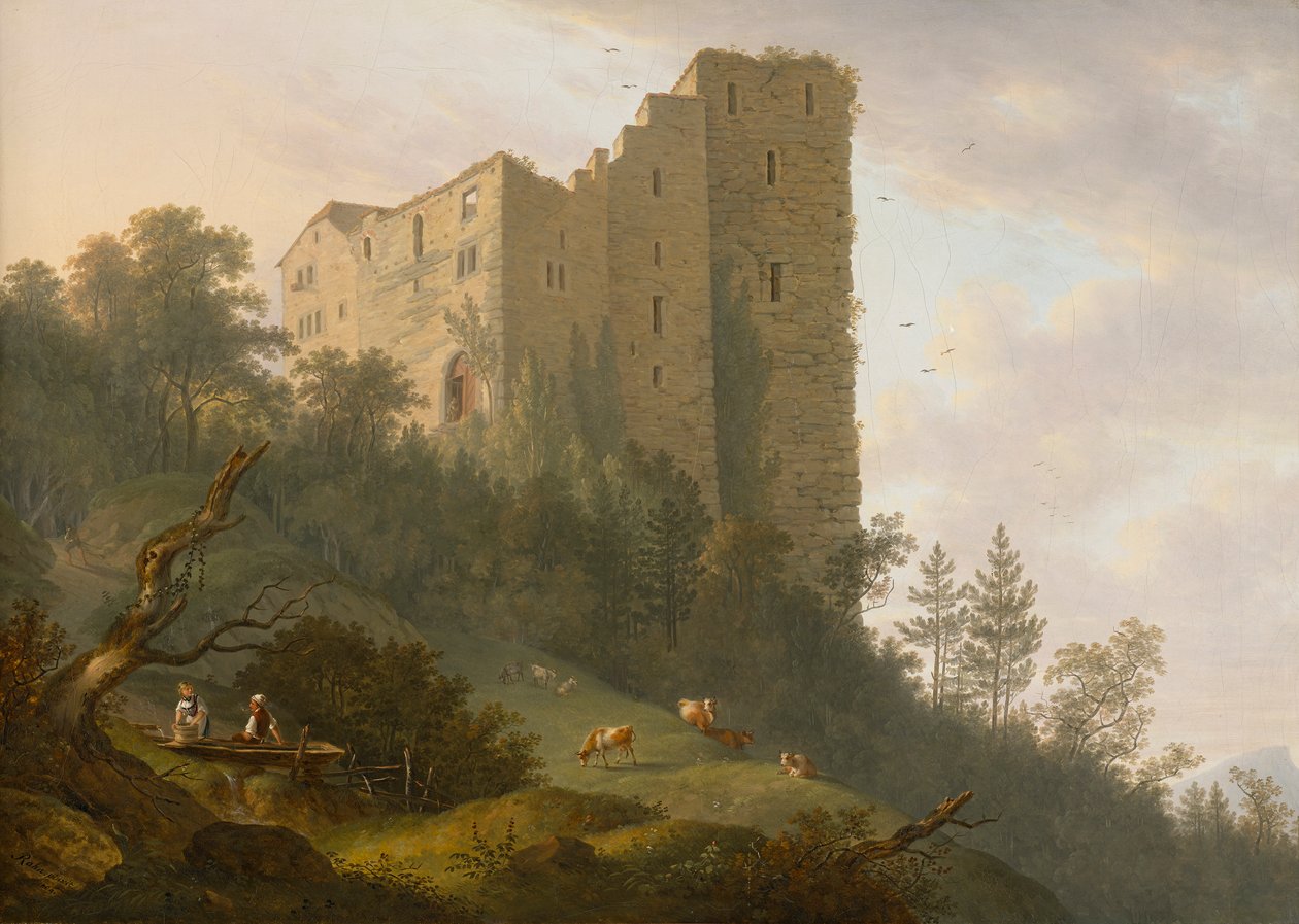 Okolice ruin Habsburgów autorstwa Johann Caspar Rahn