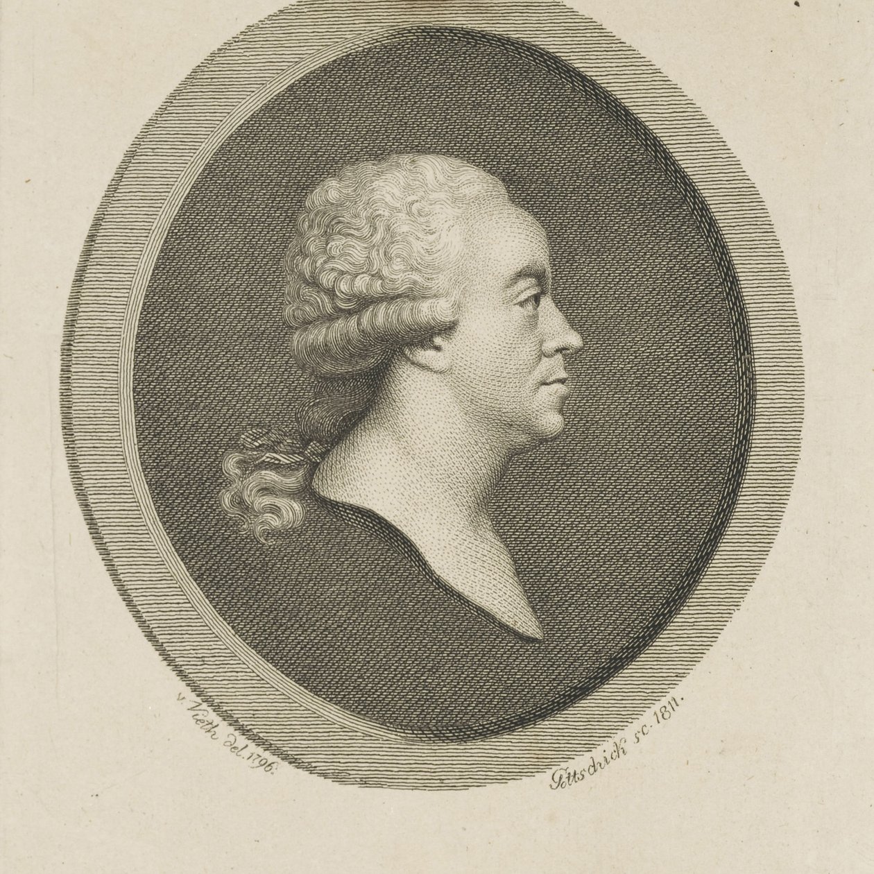 Portret kompozytora Josepha Schustera 1748-1812 , 1811. autorstwa Johann Christian Benjamin Gottschick