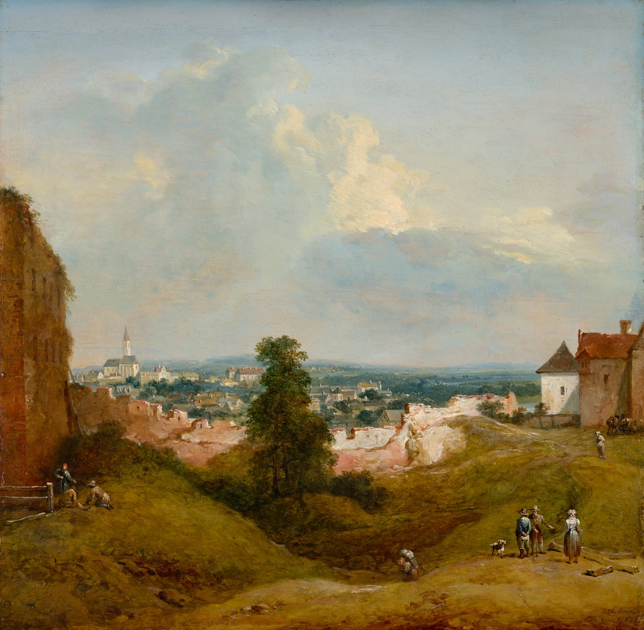 Widok z Albrechtsburga w Klosterneuburg autorstwa Johann Christian Brand