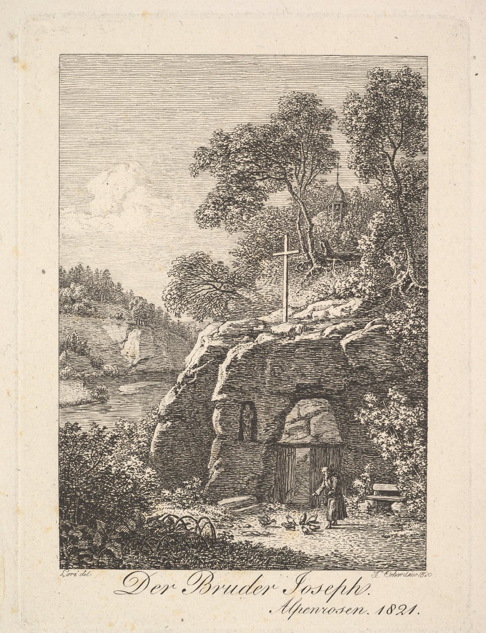 Brat Józef w Alpach, 1820 r. autorstwa Johann Christian Erhard