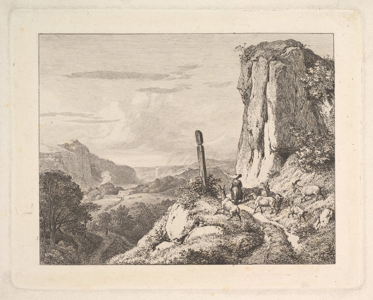 Młoda kobieta z sześcioma kozami, 1815. autorstwa Johann Christian Erhard