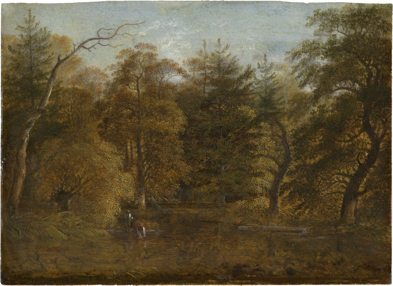 Krajobraz leśny ze stawem autorstwa Johann Christian Klengel