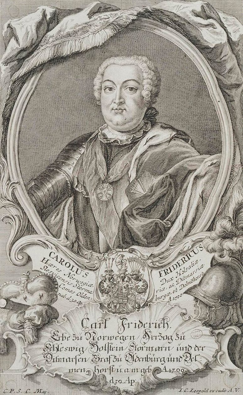 Portret księcia Karola Fryderyka Holstein-Gottorp 1700-1739, połowa XVIII wieku. autorstwa Johann Christian Leopold