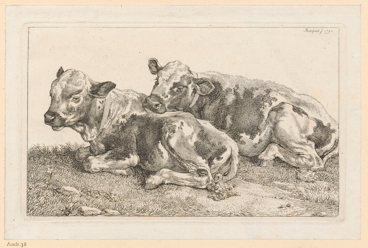 Dwa cielątka autorstwa Johann Christian Reinhart