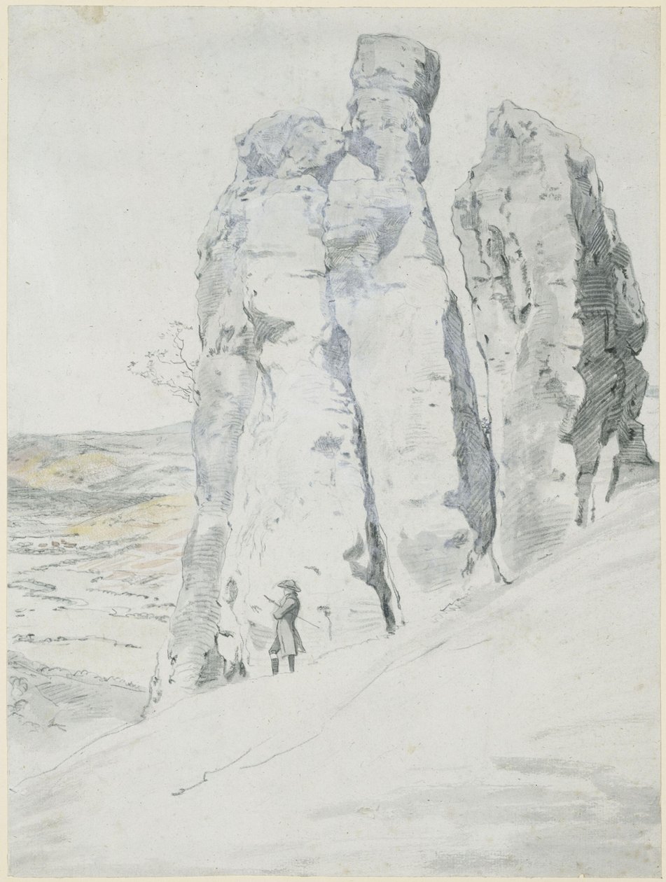 Formacja skalna „Mnich i zakonnica” w pobliżu Eisenach w Turyngii autorstwa Johann Christian Reinhart