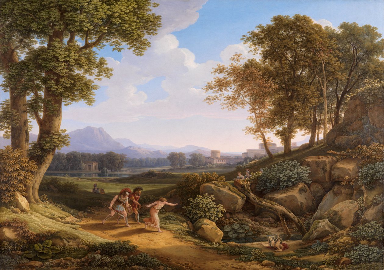 Klasyczny pejzaż z Archemorem i Hypsipyle autorstwa Johann Christian Reinhart