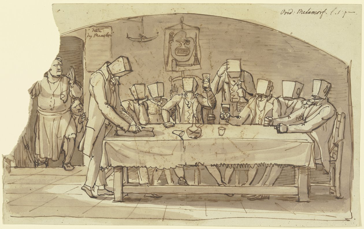 Żart artystów w osterii w Rzymie autorstwa Johann Christian Reinhart