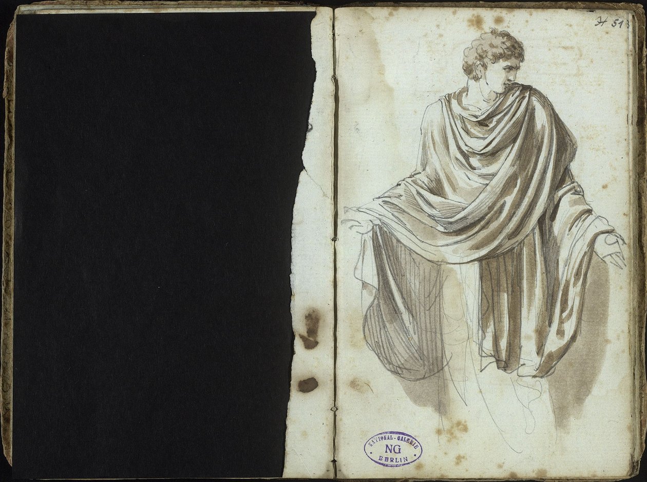 Mężczyzna w antycznym stroju autorstwa Johann Christian Reinhart