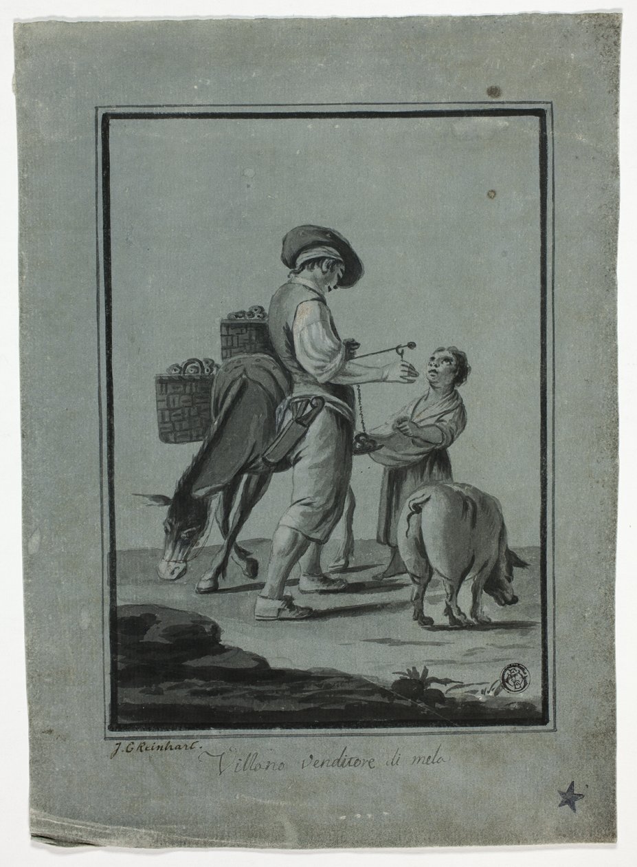 Chłopski handlarz jabłkami autorstwa Johann Christian Reinhart