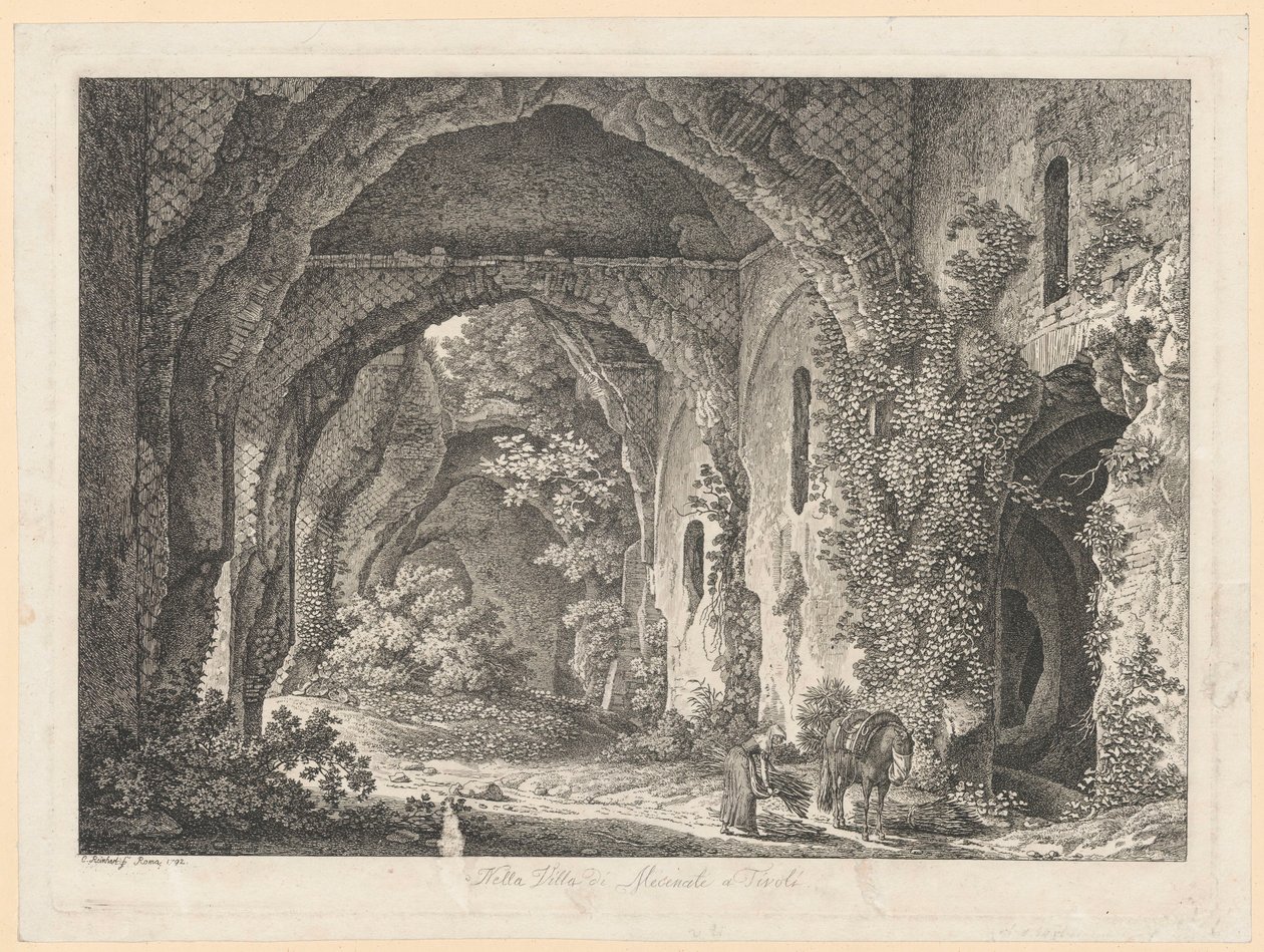 Krajobraz – W willi Mecenate w Tivoli autorstwa Johann Christian Reinhart