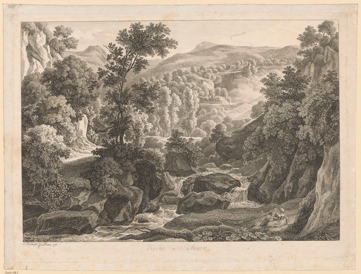 Pejzaż - w pobliżu Subiaco autorstwa Johann Christian Reinhart