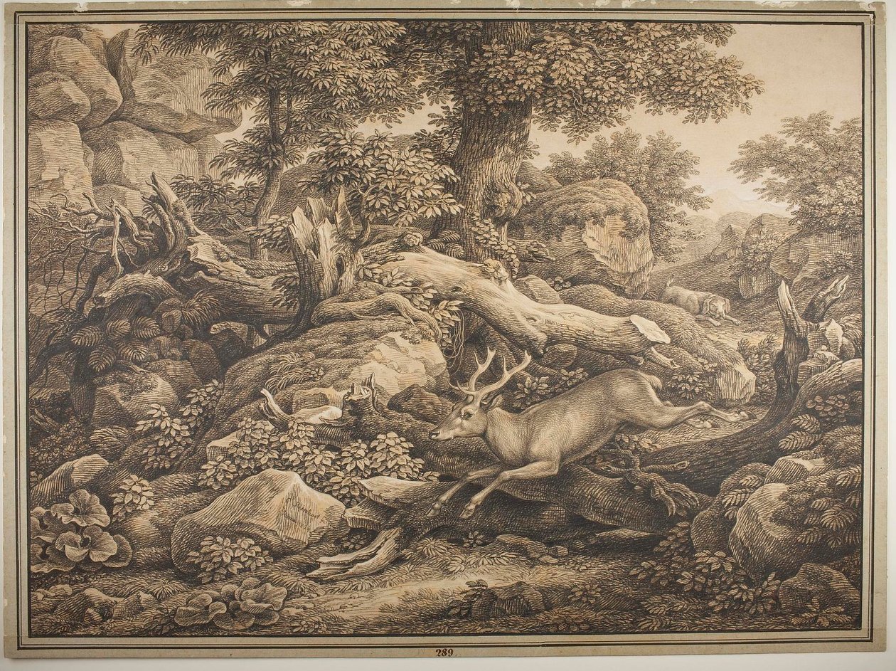 Scena z parku rodu Chigi w Ariccii autorstwa Johann Christian Reinhart