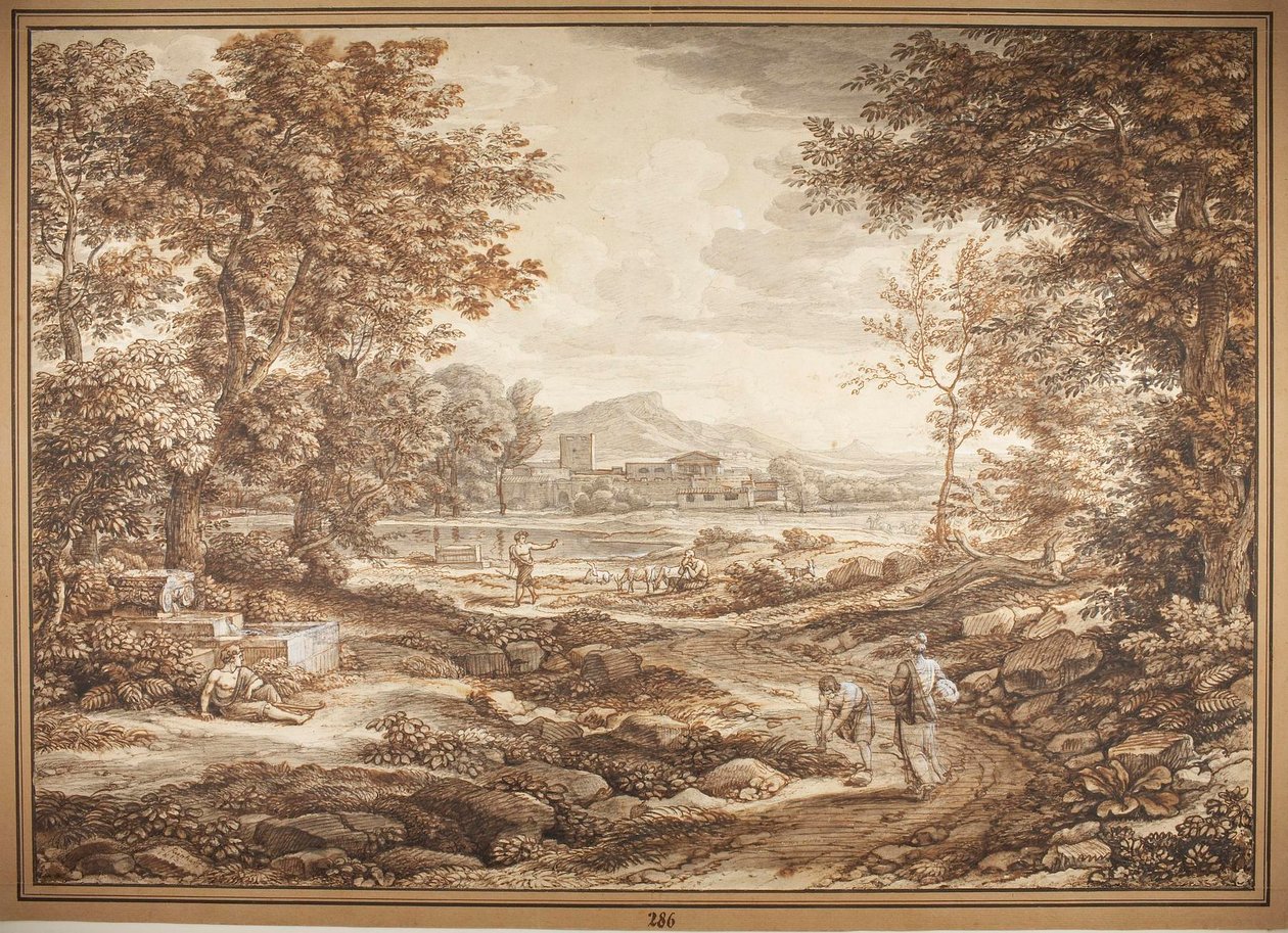 Widoki z rzymskiej Kampanii, Torre del Quinto autorstwa Johann Christian Reinhart