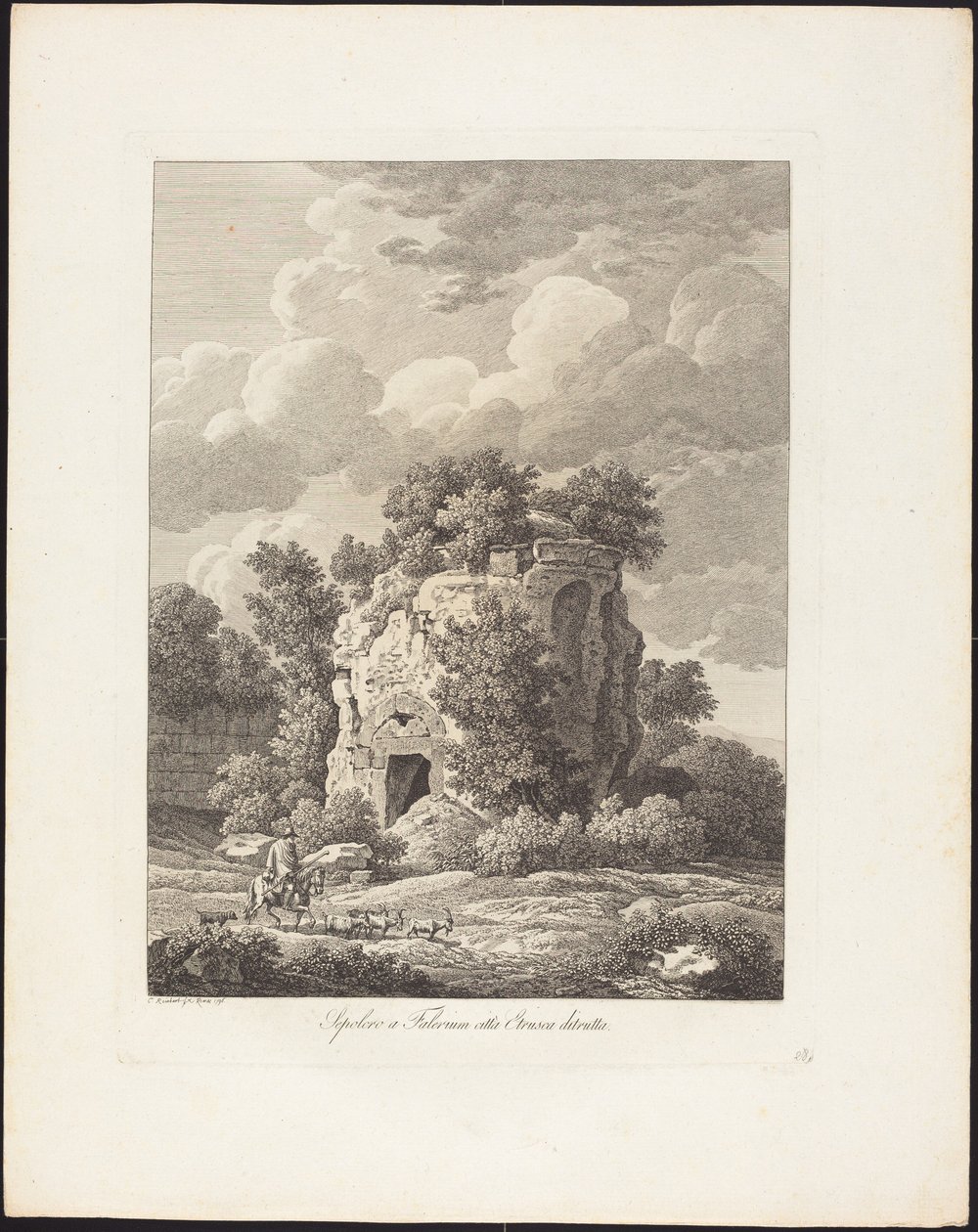 Grobowiec w Falerium, zniszczonym mieście etruskim autorstwa Johann Christian Reinhart