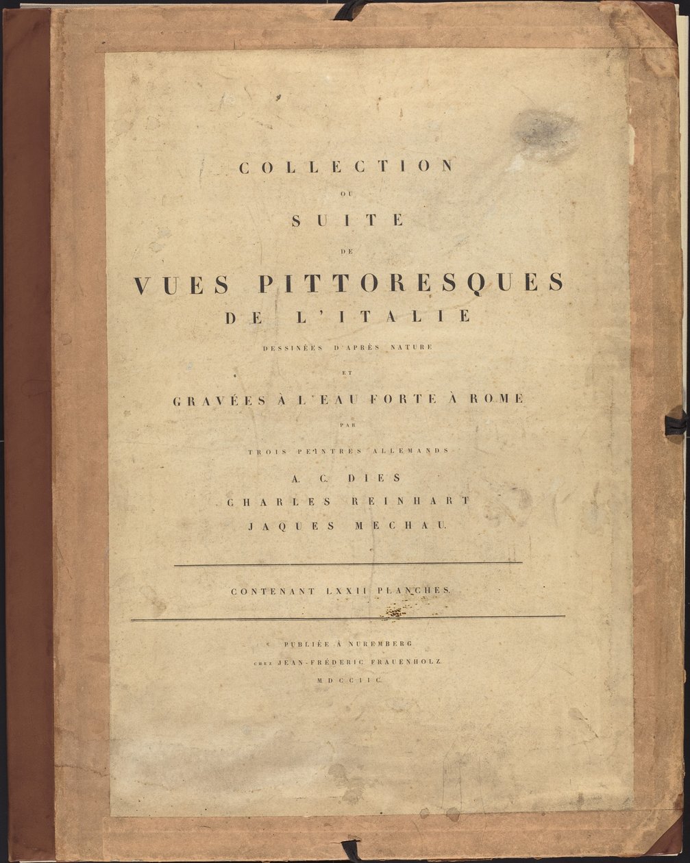 Kolekcja lub pakiet malowniczych widoków Włoch autorstwa Johann Christian Reinhart, Albert Christoph Dies and Jacob Wilhelm Mechau