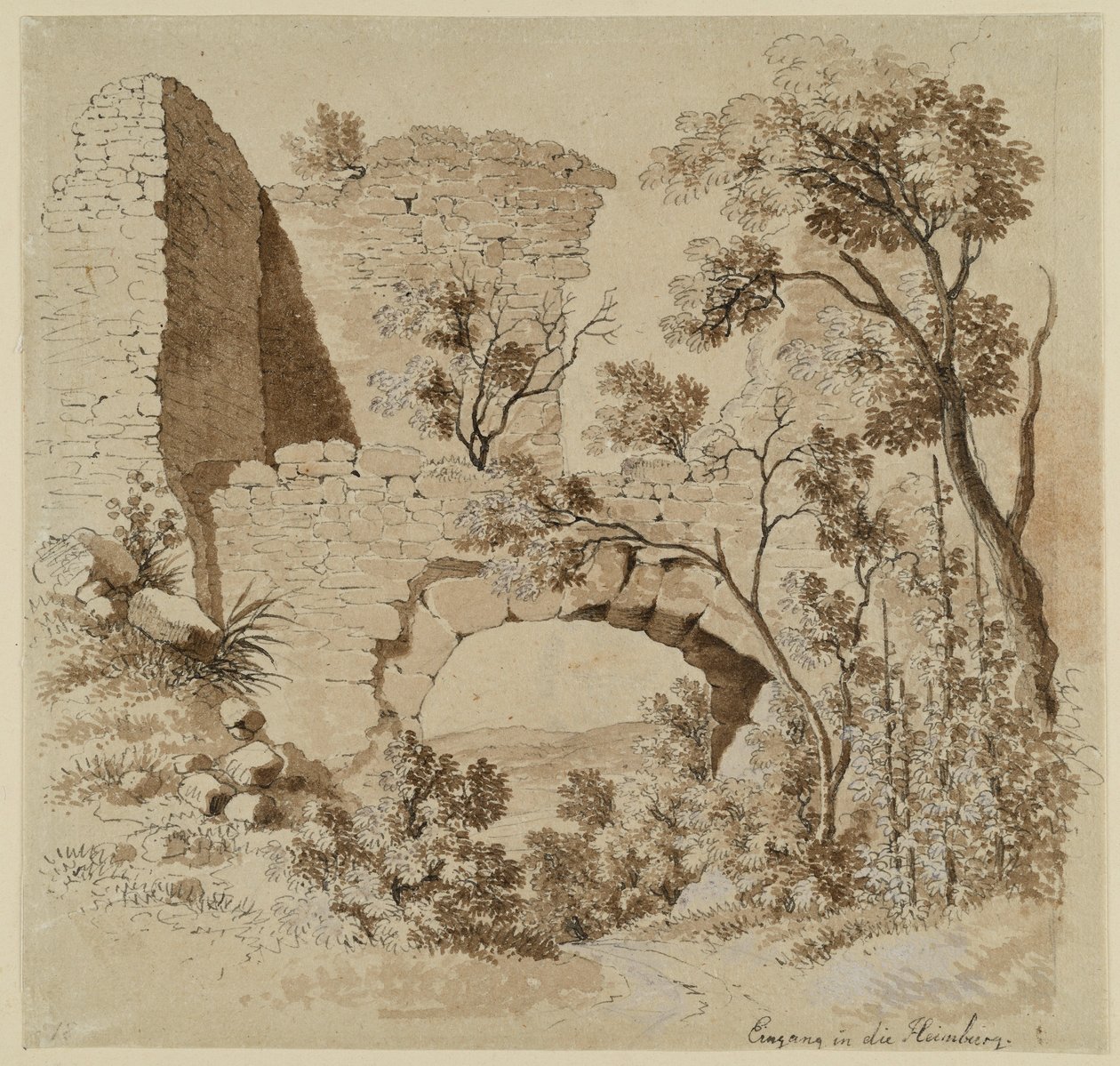 Wejście do ruin Heimburga autorstwa Johann Christoph Erhard