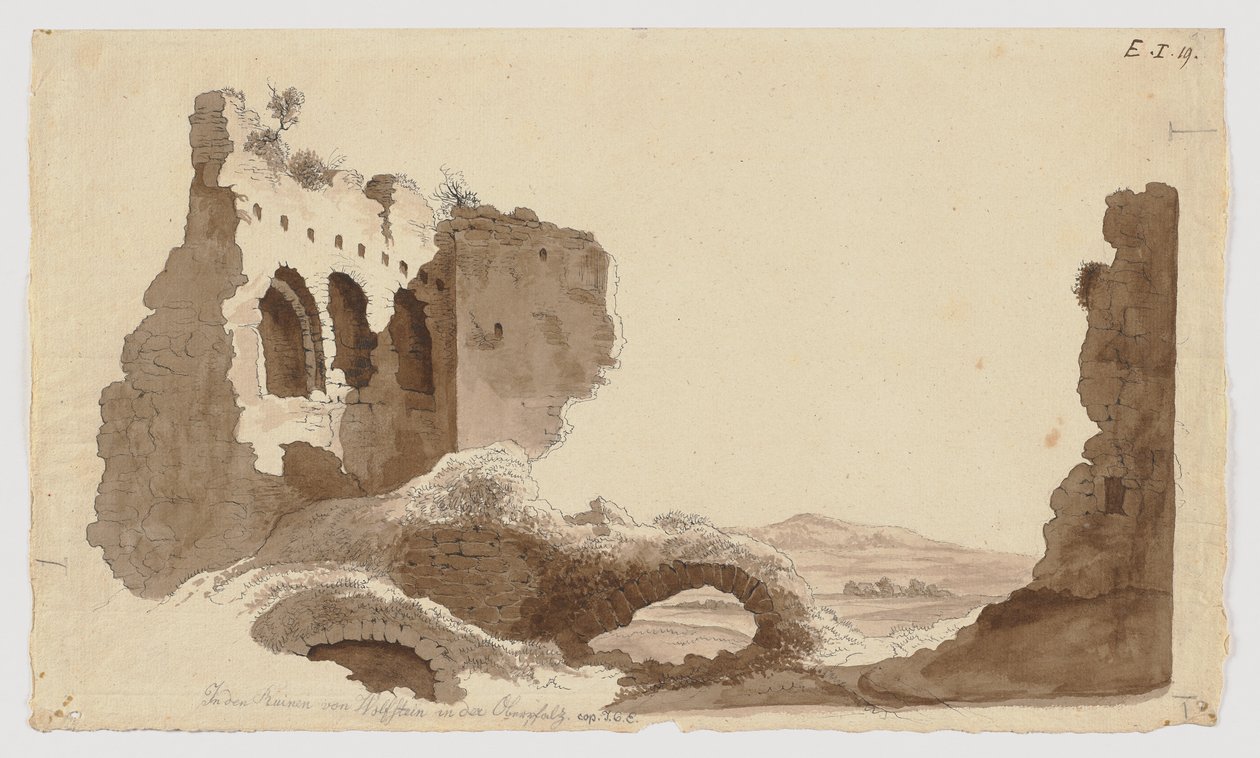 W ruinach Wolfstein w Górnym Palatynacie autorstwa Johann Christoph Erhard