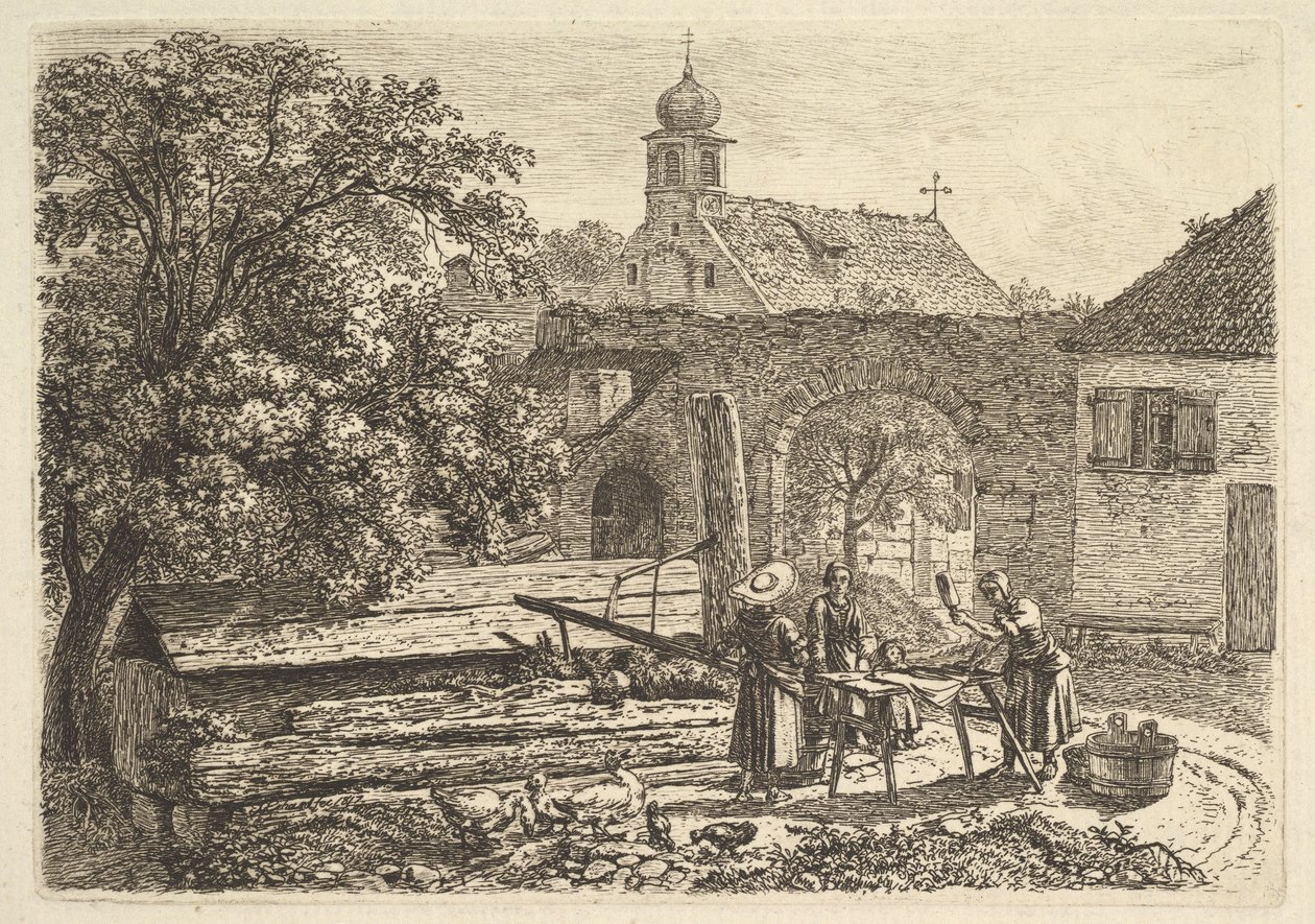 Praczka przy studni artezyjskiej autorstwa Johann Christoph Erhard