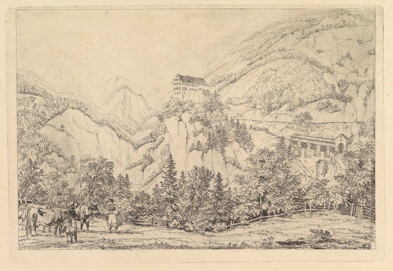 St. Georgsberg koło Schweiz w Tyrolu, według Kleina autorstwa Johann Christoph Erhard