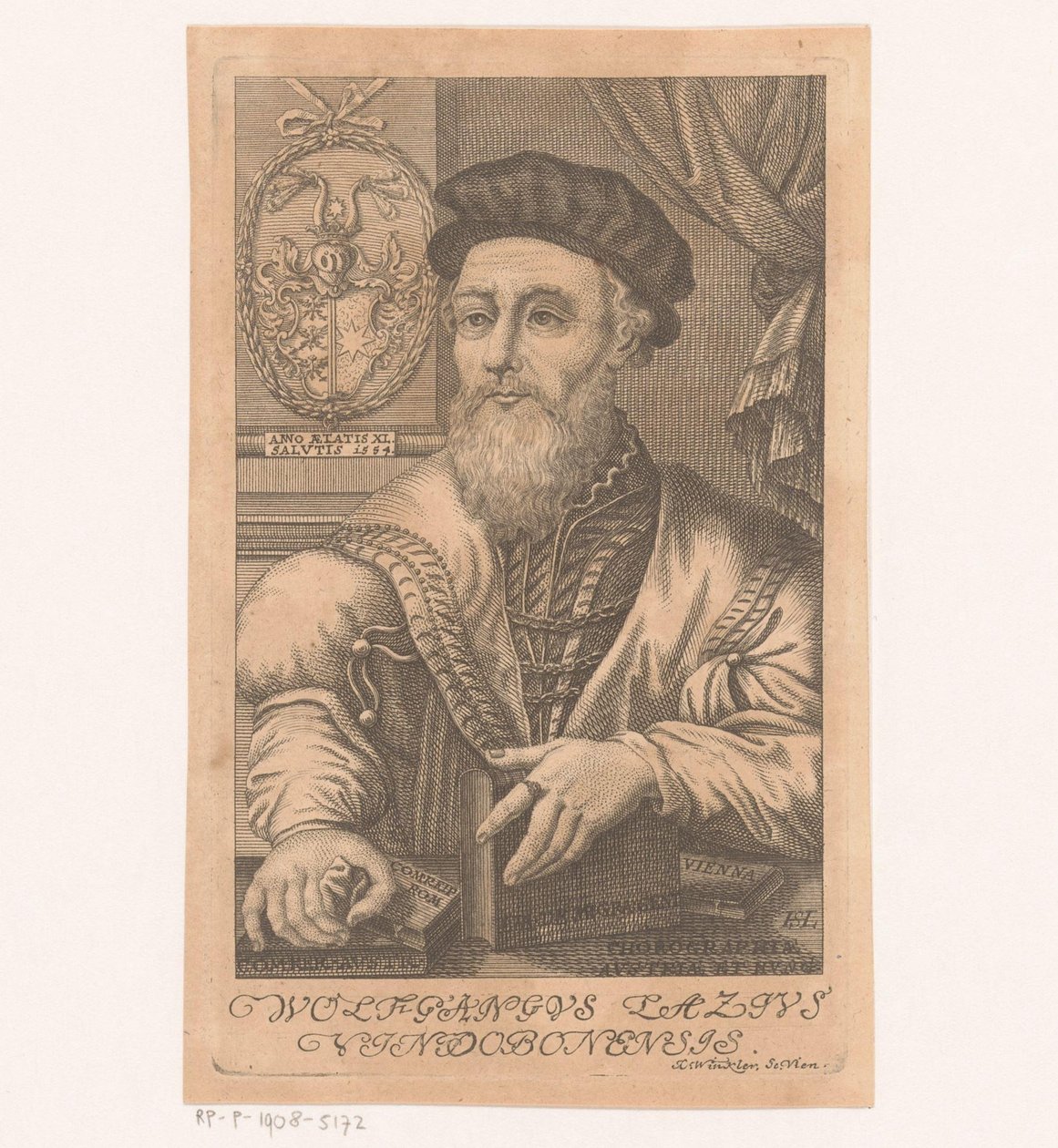 Portret van Wolfganga Laziusa autorstwa Johann Christoph Winkler