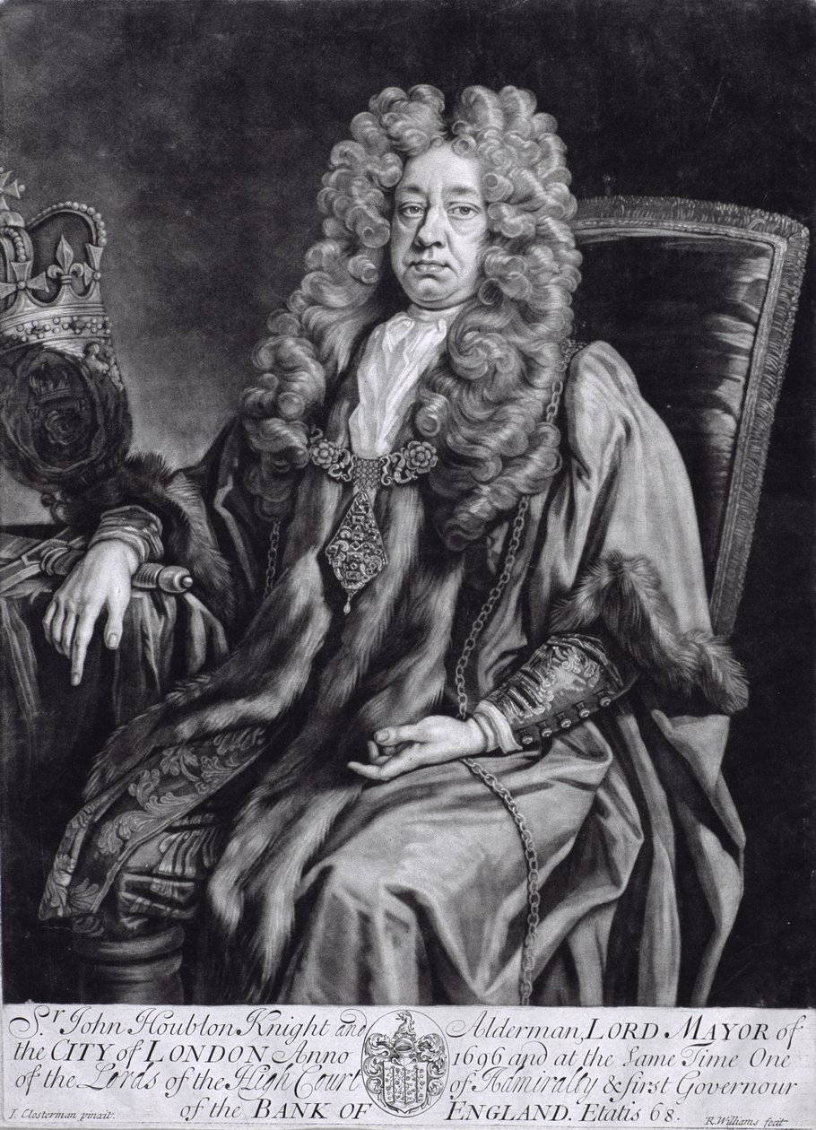 Sir John Houblon (1632-1711) wyryty przez R. Williams autorstwa Johann Closterman