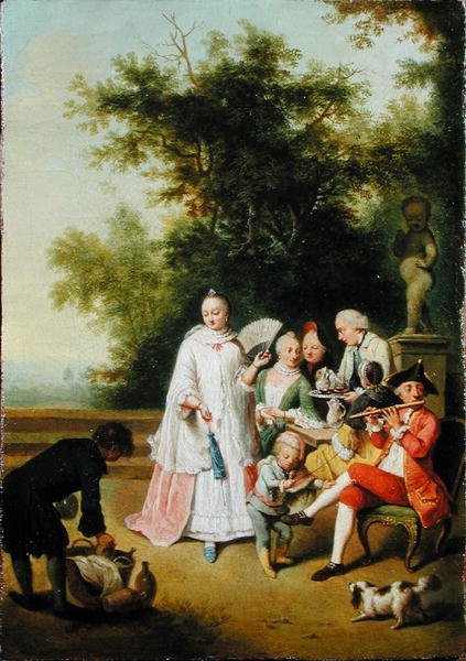 Fete Champetre na tarasie (olej na płótnie) autorstwa Johann Conrad Seekatz