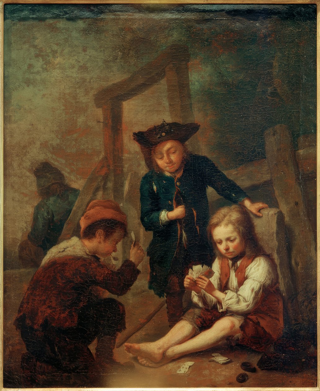 Chłopcy grają w karty autorstwa Johann Conrad Seekatz