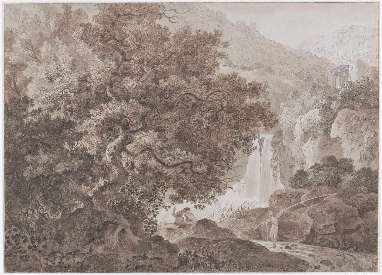 Zalesiony krajobraz górski (Tivoli) autorstwa Johann Conrad Steiner